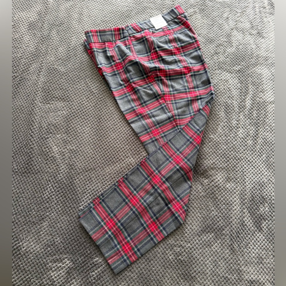 Talbots Plaid Ankle Pants in Red and Gray